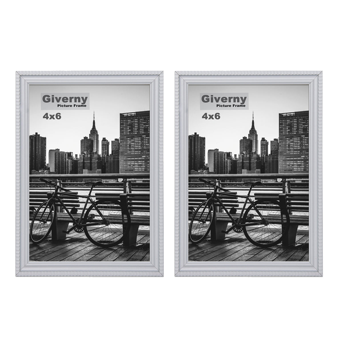 Black and White 4x6 Collage Frame - Holds 4 4x6 Photos (2 Pack