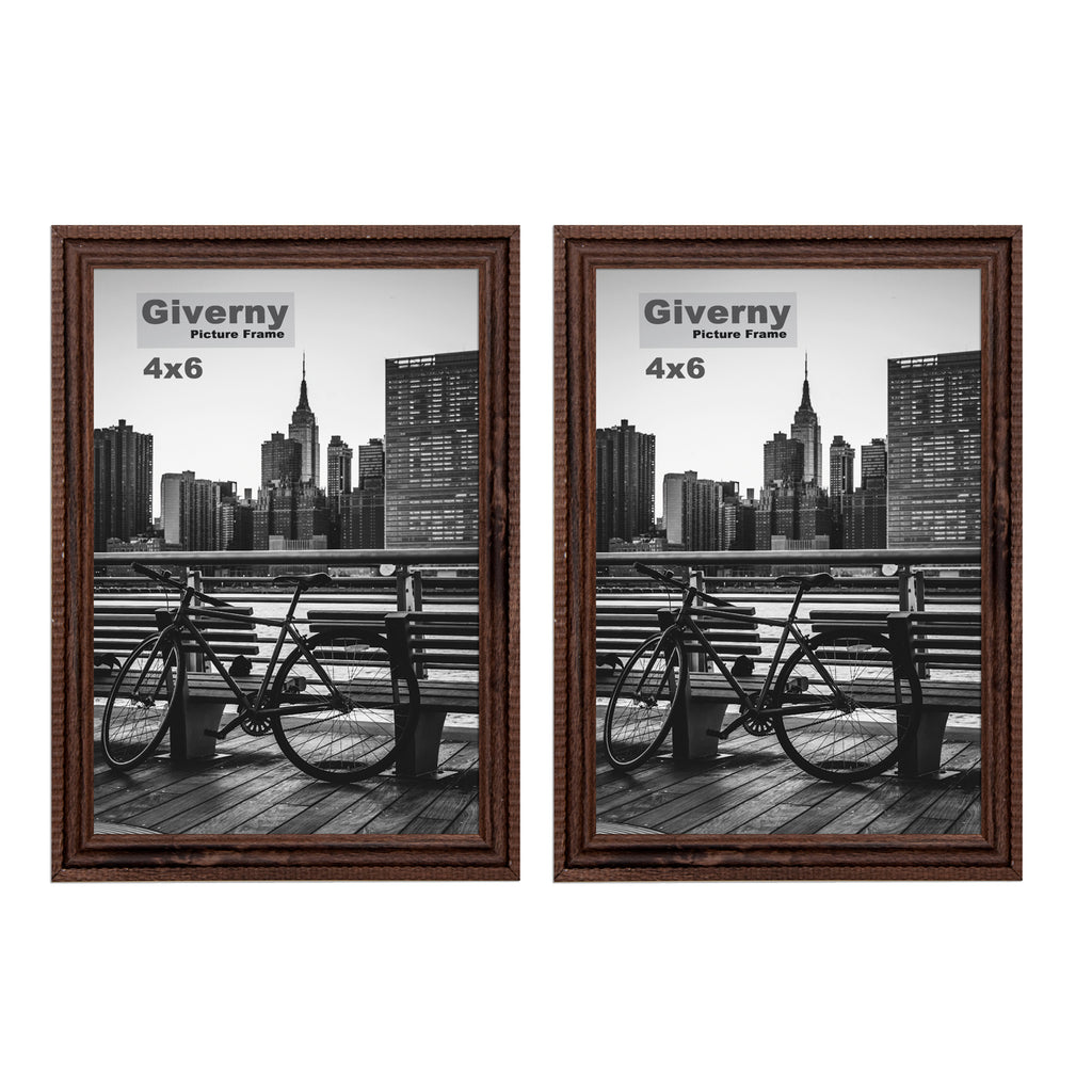 Giverny Picture Frame(11x14 Brown), 2-Pack Wall-Mounted or Desk Top Display, Ultra-Light Photo Frame with Plexiglass Panel for Weddings, Parties, Ceremonies, Living Rooms, Bedrooms