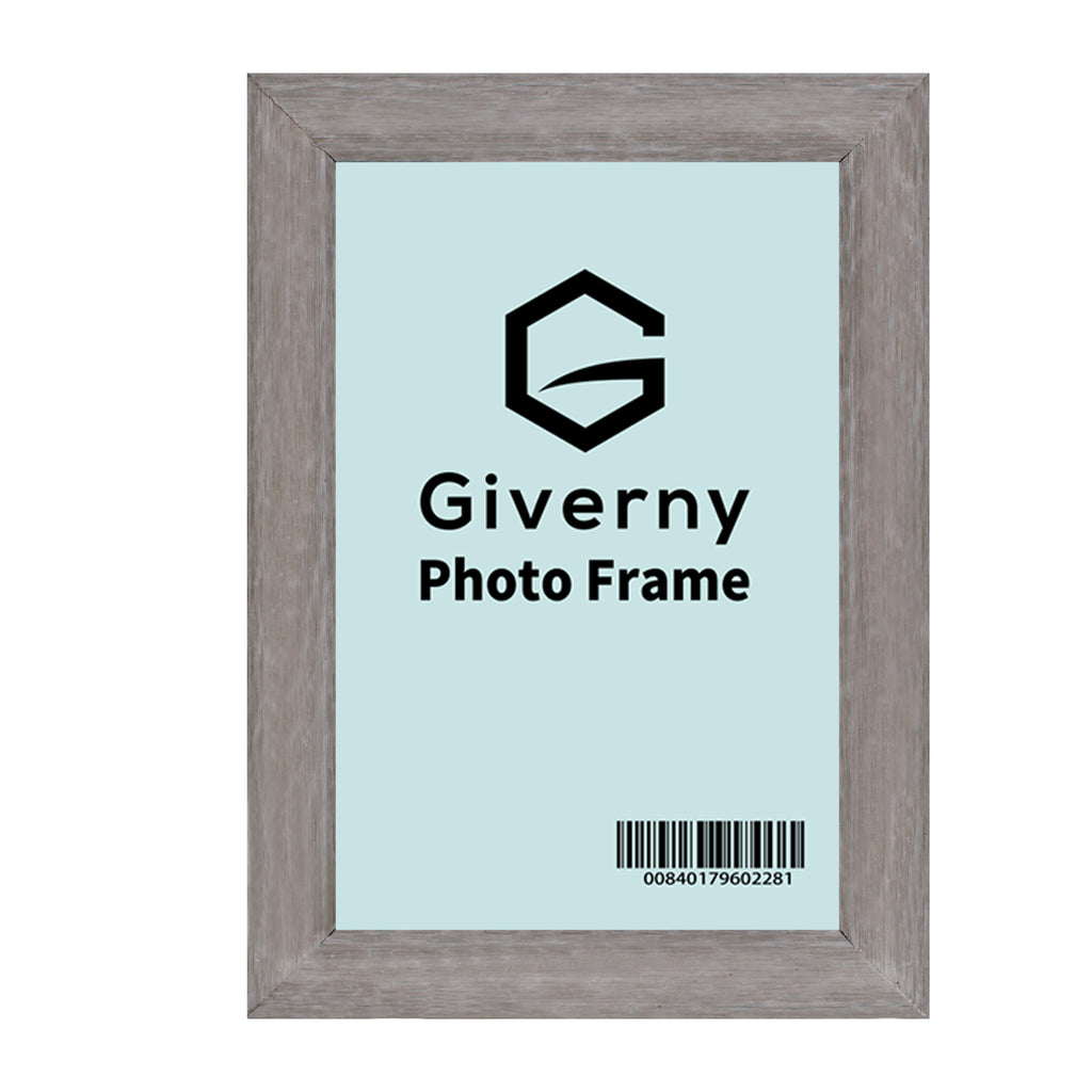 Giverny 4x6 Photo Picture Frames, Light Grey Photo Frames, Tabletop or Wall Mounting Display for Home & Office Decor, Set of 4