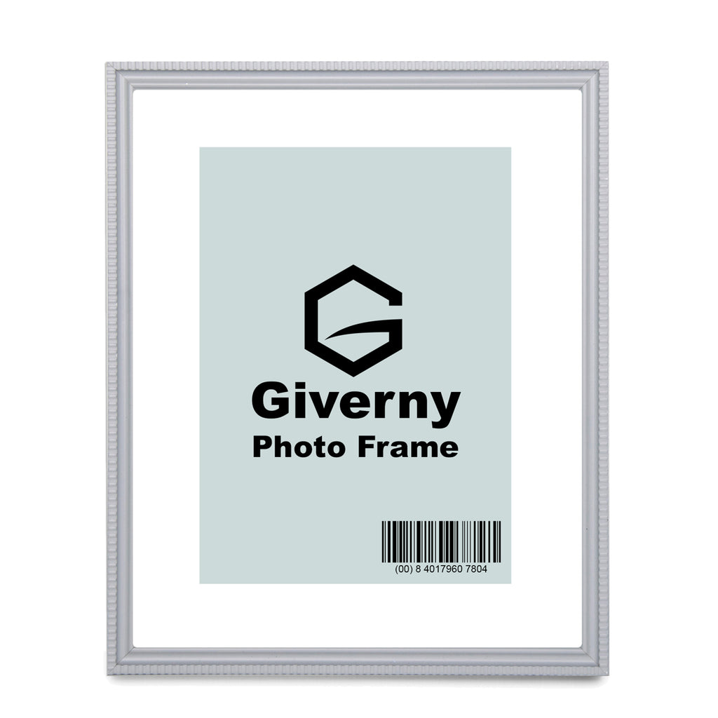 Giverny Picture Frame(8x10 Gray), 2-Pack Wall-Mounted or Desk Top Display, Ultra-Light Photo Frame with Plexiglass Panel for Weddings, Parties, Ceremonies, Living Rooms, Bedrooms