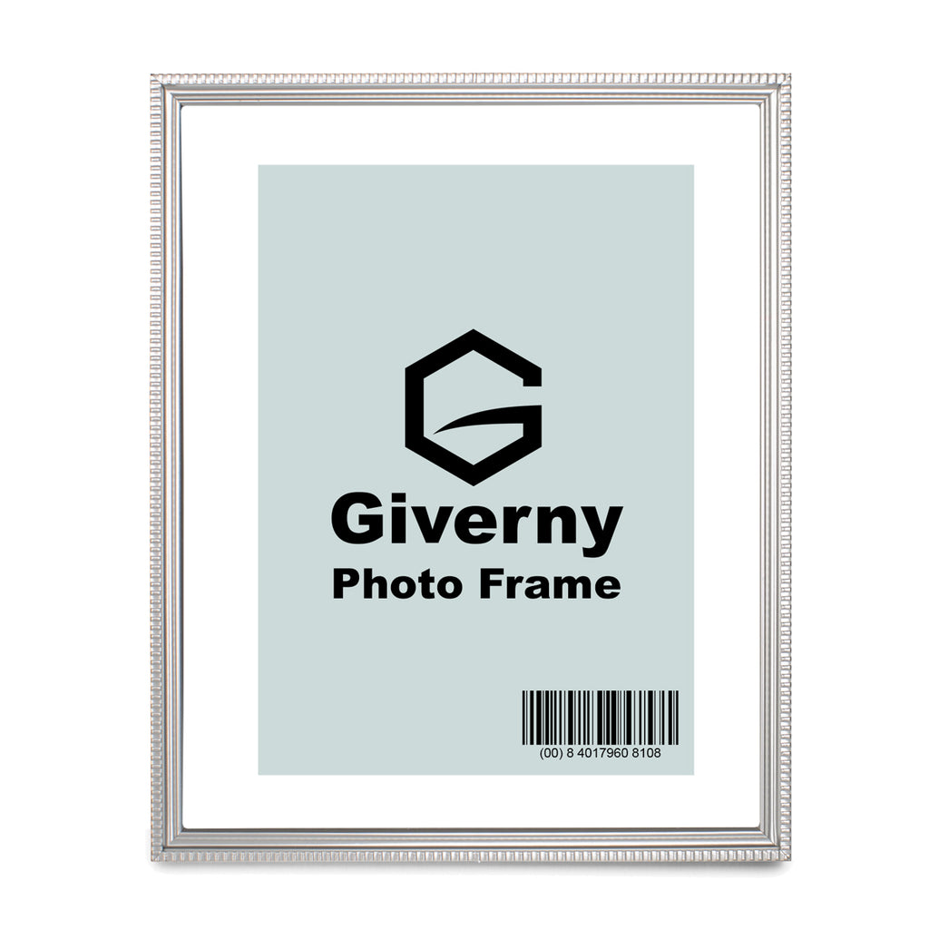 Giverny Picture Frame(8x10 Silver), 2-Pack Wall-Mounted or Desk Top Display, Ultra-Light Photo Frame with Plexiglass Panel for Weddings, Parties, Ceremonies, Living Rooms, Bedrooms